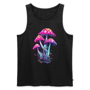 EDM Festival Trippy Forest - Men's Premium Organic Tank Top - black - Front - AI Model Male 178 light (178cm)
