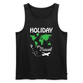 Holiday Go Travel - Men's Premium Organic Tank Top - black - Front - Michal (187cm)