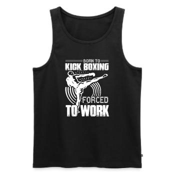 Kickboxing Born To Kickboxing - Men's Premium Organic Tank Top - black - Front - Michal (187cm)
