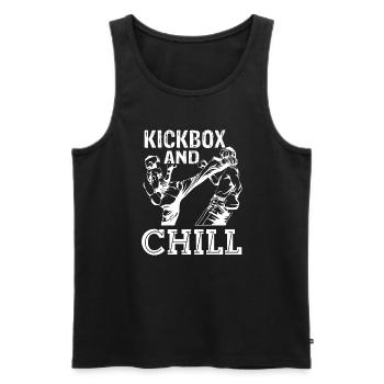 Kickboxing Kickbox And Chill - Men's Premium Organic Tank Top - black - Front - Michal (187cm)