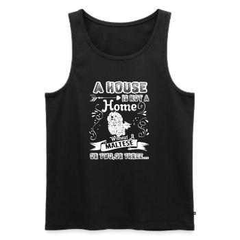 Maltese Home Without Maltese - Men's Premium Organic Tank Top - black - Front - Michal (187cm)