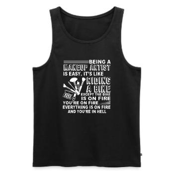 Makeup Artist Being Makeup Artist Is Easy - Men's Premium Organic Tank Top - black - Front - AI Model Male 178 light (178cm)