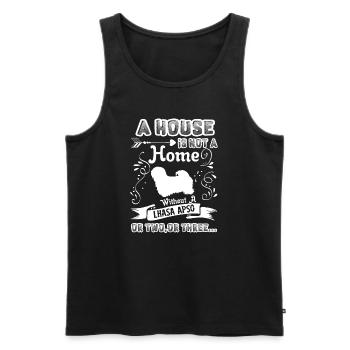 Lhasa Apso Home Without Lhasa Apso - Men's Premium Organic Tank Top - black - Front - Michal (187cm)