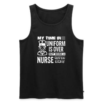 Nurse Being A Nurse Never Ends - Men's Premium Organic Tank Top - black - Front - Michal (187cm)