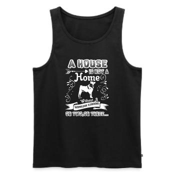 Norwegian Elkhound Home Without Norwegian Elkhound - Men's Premium Organic Tank Top - black - Front - Michal (187cm)