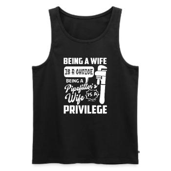 Pipefitter Being A Pipefitters Wife - Men's Premium Organic Tank Top - black - Front - AI Model Male 178 light (178cm)