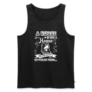 Shetland Sheepdog Home Without Shetland Sheepdog - Men's Premium Organic Tank Top - black - Front - AI Model Male 178 light (178cm)
