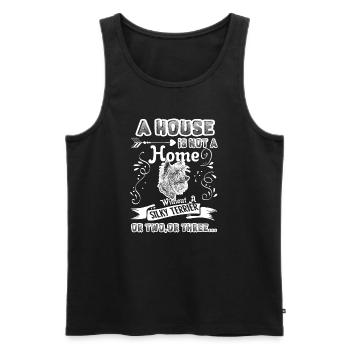Silky Terrier Home Without Silky Terrier - Men's Premium Organic Tank Top - black - Front - AI Model Male 178 light (178cm)