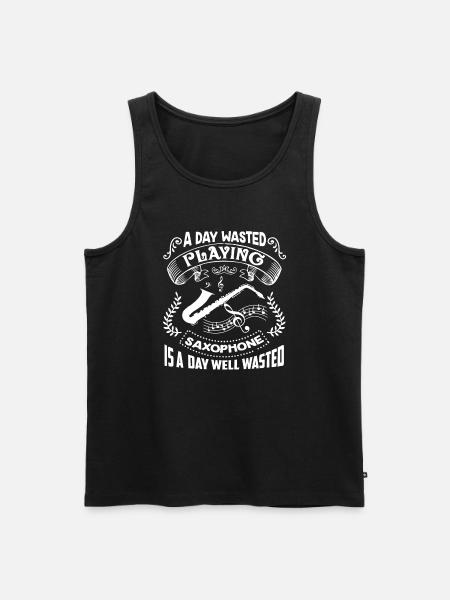 Saxophone A Day Playing Saxophone - Men's Premium Organic Tank Top - black
