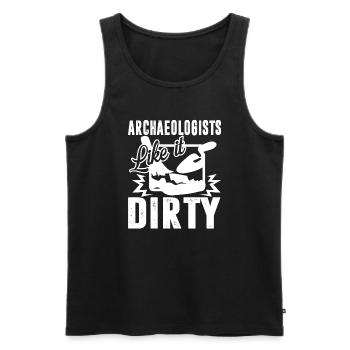 Archaeologist Archaeologists Like It Dirty - Men's Premium Organic Tank Top - black - Front - AI Model Male 178 light (178cm)