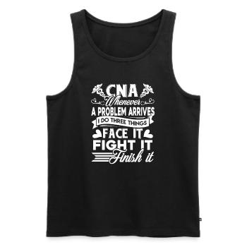 CNA CNA Solves Problem - Men's Premium Organic Tank Top - black - Front - AI Model Male 178 light (178cm)