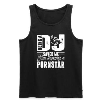 DJ Being A DJ Saved Me - Men's Premium Organic Tank Top - black - Front - Michal (187cm)