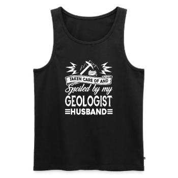 Geologist Spoiled By My Geologist - Men's Premium Organic Tank Top - black - Front - AI Model Male 178 light (178cm)
