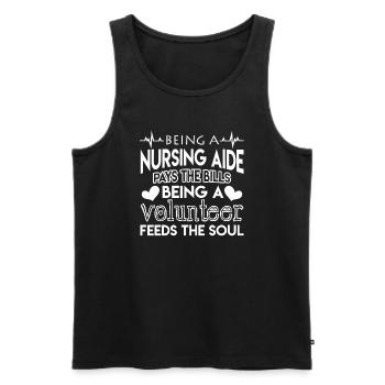 Nursing Aide Nursing Aide Pays The Bills - Men's Premium Organic Tank Top - black - Front - AI Model Male 178 light (178cm)