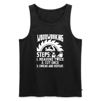 Woodworking Woodworking Steps - Men's Premium Organic Tank Top - black - Front - AI Model Male 178 light (178cm)