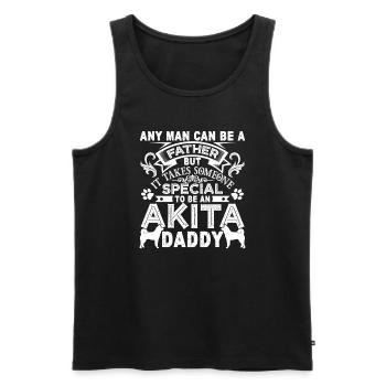 Akita Akita Daddy - Men's Premium Organic Tank Top - black - Front - Michal (187cm)