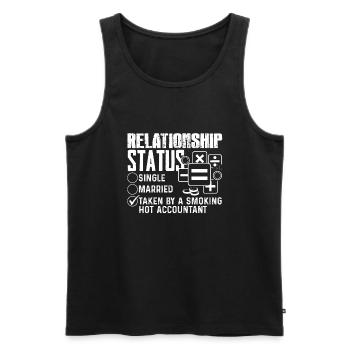 Accountant Accountant Relationship Status - Men's Premium Organic Tank Top - black - Front - AI Model Male 178 light (178cm)
