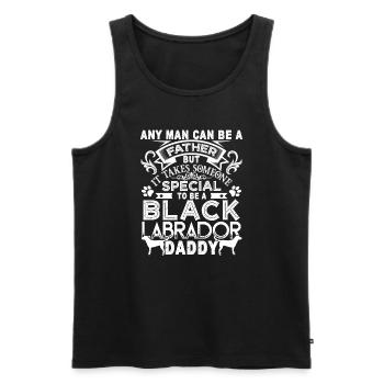 Proud Black Labrador Daddy - Men's Premium Organic Tank Top - black - Front - Michal (187cm)