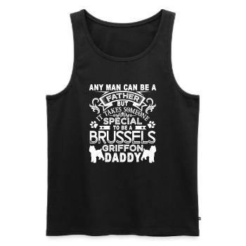 Proud Brussels Griffon Daddy - Men's Premium Organic Tank Top - black - Front - Michal (187cm)