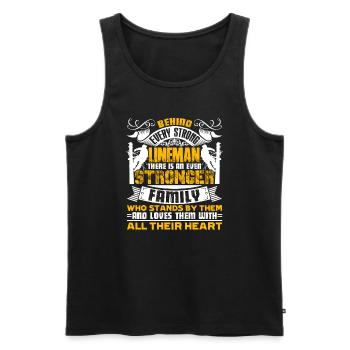 Lineman Behind Every Strong Lineman - Men's Premium Organic Tank Top - black - Front - Michal (187cm)