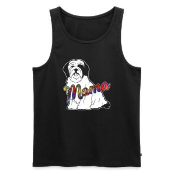 Lhasa Apso Lhasa Apso Mama - Men's Premium Organic Tank Top - black - Front - Michal (187cm)