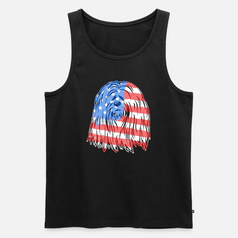 Lhasa Apso Lhasa Apso Flag - Men's Premium Organic Tank Top - black