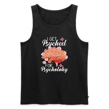 I Get Psyched For Psychology - Men's Premium Organic Tank Top - black - Front - Michal (187cm)