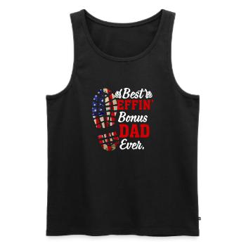 Best Effin' Bonus Dad Ever - Men's Premium Organic Tank Top - black - Front - Michal (187cm)