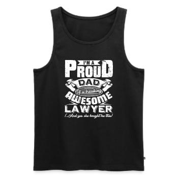 Lawyer Proud Dad Of Awesome Lawyer - Men's Premium Organic Tank Top - black - Front - Michal (187cm)