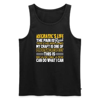 Mechanic Mechanic's Life - Men's Premium Organic Tank Top - black - Front - Michal (187cm)