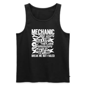 Mechanic Mechanic My Scars Tell A Story - Men's Premium Organic Tank Top - black - Front - Michal (187cm)
