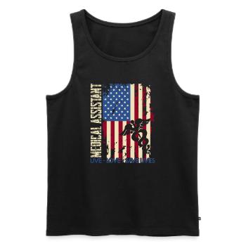 Medical Assistant Live Love Save Lives - Men's Premium Organic Tank Top - black - Front - AI Model Male 178 light (178cm)