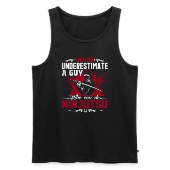 Ninjutsu Never Underestimate A Guy Can Do Ninjutsu - Men's Premium Organic Tank Top - black - Front - AI Model Male 178 light (178cm)