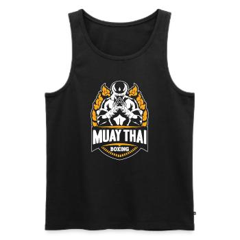 Muay Thai Muay Thai Boxing - Men's Premium Organic Tank Top - black - Front - Michal (187cm)