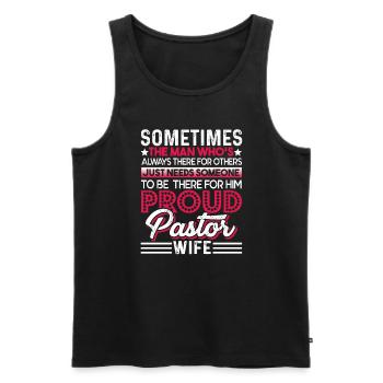 Pastor Proud Pastor Wife - Men's Premium Organic Tank Top - black - Front - Michal (187cm)