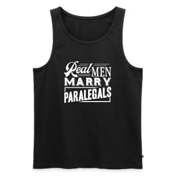 Paralegal Real Men Marry Paralegals - Men's Premium Organic Tank Top - black - Front - Michal (187cm)