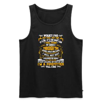 Pipefitter Pipefitter Till I Die - Men's Premium Organic Tank Top - black - Front - AI Model Male 178 light (178cm)