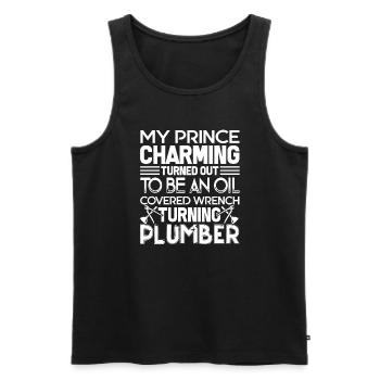 Plumber Plumber Prince Charming - Men's Premium Organic Tank Top - black - Front - Michal (187cm)