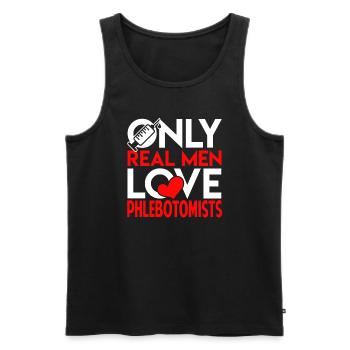 Phlebotomist Real Men Love Phlebotomists - Men's Premium Organic Tank Top - black - Front - Michal (187cm)