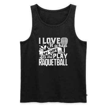 Racquetball Lets Me Play Racquetball - Men's Premium Organic Tank Top - black - Front - Michal (187cm)