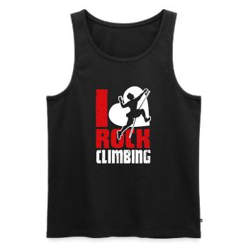 Rock Climbing I Love Rock Climbing - Men's Premium Organic Tank Top - black - Front - AI Model Male 178 light (178cm)
