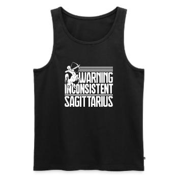 Sagittarius Warning Inconsistent Sagittarius - Men's Premium Organic Tank Top - black - Front - Michal (187cm)