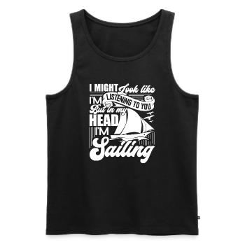Sailing In My Head I'm Sailing - Men's Premium Organic Tank Top - black - Front - Michal (187cm)