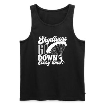 Skydiving Skydivers Go Down Every Time - Men's Premium Organic Tank Top - black - Front - Michal (187cm)