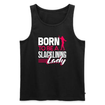 Slacklining Born To Be A Slacklining Lady - Men's Premium Organic Tank Top - black - Front - Michal (187cm)