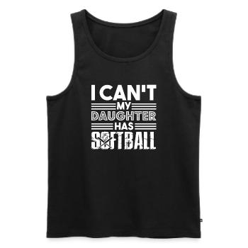 Softball I Can't My Daughter Has Softball - Men's Premium Organic Tank Top - black - Front - Michal (187cm)