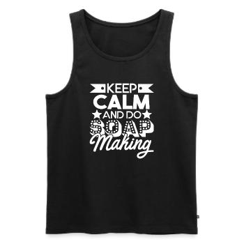 Soap Maker Keep Calm And Do Soap Making - Men's Premium Organic Tank Top - black - Front - Michal (187cm)