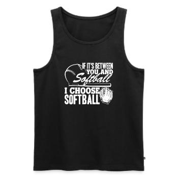 Softball I Choose Softball - Men's Premium Organic Tank Top - black - Front - Michal (187cm)