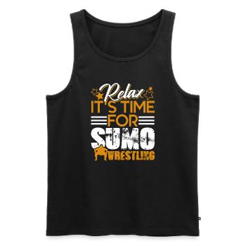 Sumo Relax Time For Sumo Wrestling - Men's Premium Organic Tank Top - black - Front - Michal (187cm)
