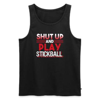 Stickball Shut Up And Play Stickball - Men's Premium Organic Tank Top - black - Front - Michal (187cm)